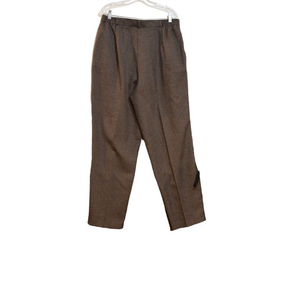 SS Ship 'n Shore (R) USA Brown Plaid Polyester/Rayon Dress/Suit Pants 18 - Picture 6 of 6